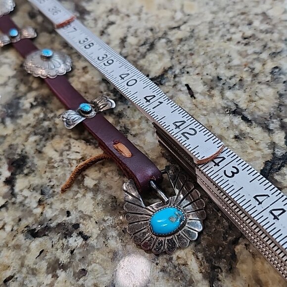 John Delvin Sterling Silver Turquoise Navajo Belt Ladies Amazing Piece 43 Inches - Picture 12 of 16